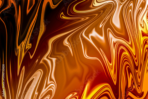 Abstract fluid art with warm tones of gold, orange, and brown. Dynamic, vibrant, and perfect for backgrounds