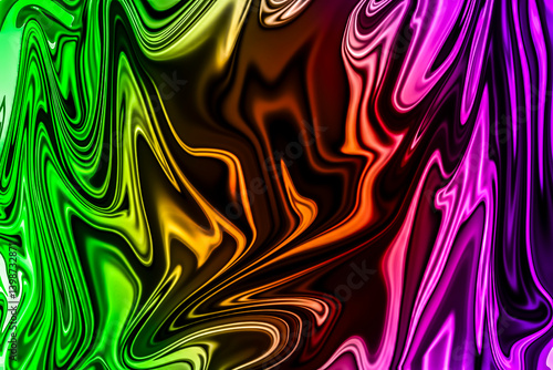 Obraz na płótnie Vibrant abstract in neon colors, capturing the fluidity of liquid fusion. Ideal for science, art, and design concepts. w salonie