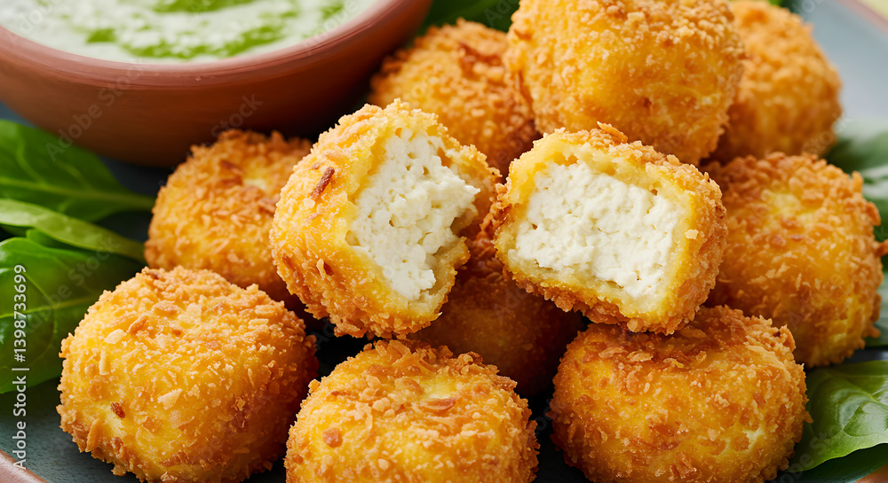 Delicious Golden Coconut Crusted Tofu Bites with Refreshing Dipping Sauce Delicious Golden Coconut Crusted Tofu Bites with Refreshing Dipping Sauce