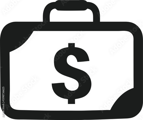 briefcase with dollar sign silhouette