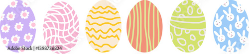 Easter eggs with patterns set in vector. Element for design advertisement mail posts poster print postcard banner
