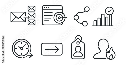 Set of icons for a computer screen
