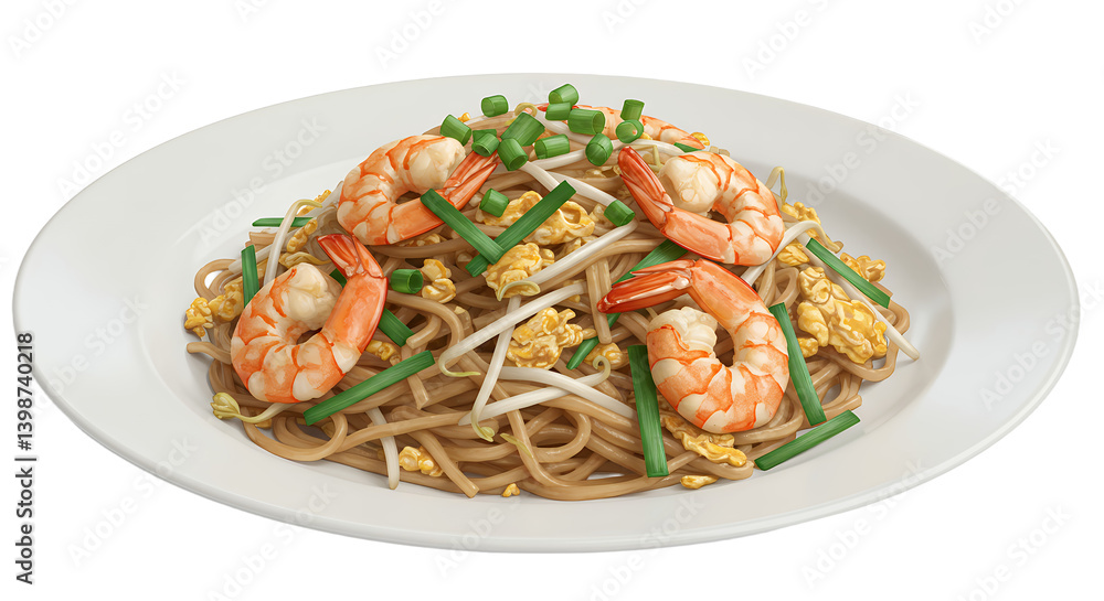 Delicious shrimp and vegetable stir fry on a white plate with vibrant colors and fresh ingredients Delicious shrimp and vegetable stir fry on a white plate with vibrant colors and fresh ingredients