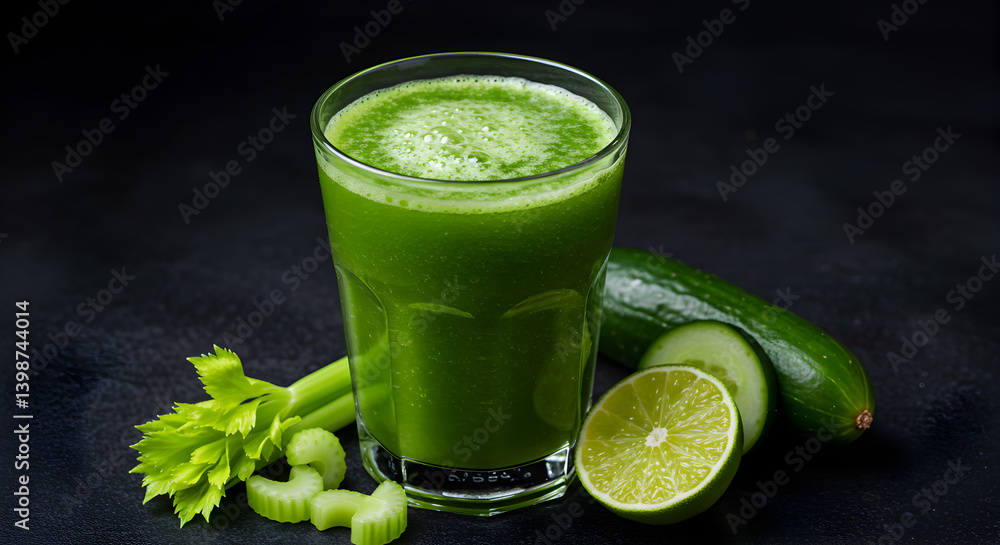 Refreshing Green Detox Juice With Celery Cucumber And Lime Still Life Refreshing Green Detox Juice With Celery Cucumber And Lime Still Life