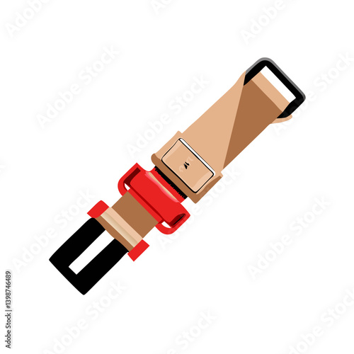 Seatbelt safety harness in a flat design with vibrant colors  