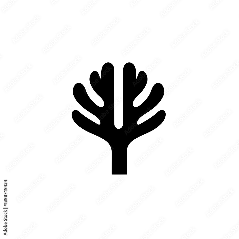 Obraz premium Minimalistic black tree logo design with sleek lines and modern aesthetics for branding and artistic expression