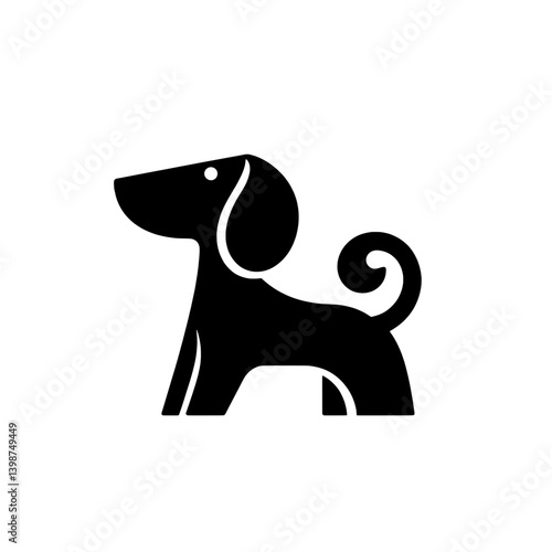 Stylish black dog icon showcasing minimalism and creative design for modern branding purposes