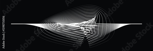 Digital sound equalizer . Audio signal frequency signal . Abstract flow linear fluid wavy shape . Acoustic volume lines .Curved lines pattern . Music sound wave . Vector illustration