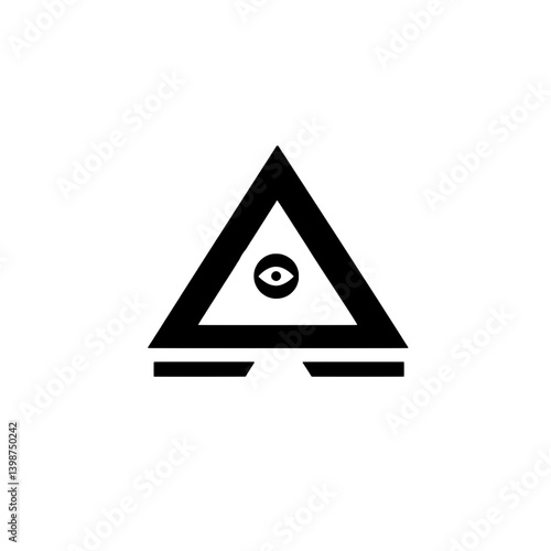 Minimalistic logo design featuring an eye within a triangular shape, representing vision and awareness concepts