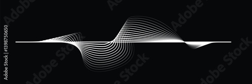 Digital sound equalizer . Audio signal frequency signal . Abstract flow linear fluid wavy shape . Acoustic volume lines .Curved lines pattern . Music sound wave . Vector illustration