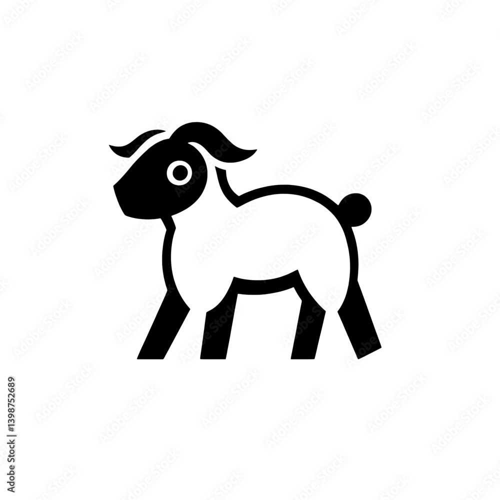 Naklejka premium Minimalist logo featuring a stylized goat icon designed for modern branding and creative projects