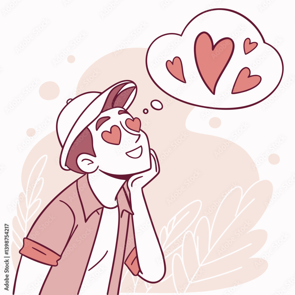Love-struck emoji with heart eyes and dreamy expression Love-struck emoji with heart eyes and dreamy expression