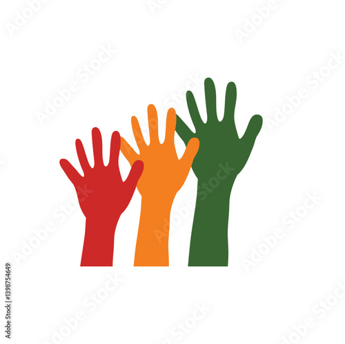 Juneteenth Independence Day. Hands for day of freedom and emancipation