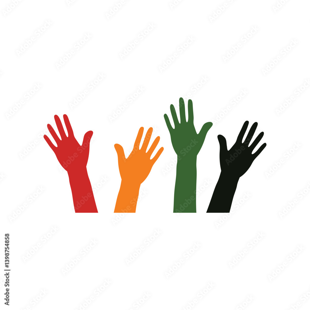 Juneteenth Independence Day. Hands for day of freedom and emancipation