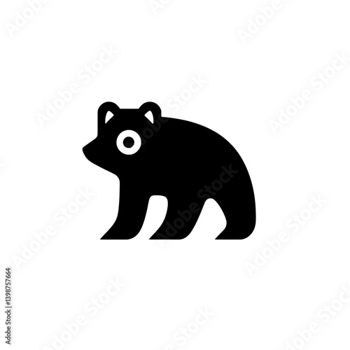 Minimalist black bear icon showcasing a modern design aesthetic for branding or artistic use