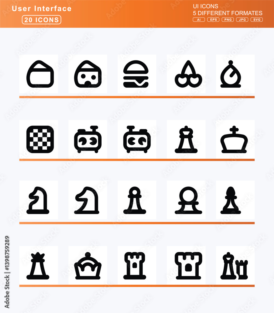 Set of 20 bold user interface icons, battery, exclamation, icon, flat, vector, full, half, quarter, slash, three, quarters, beacon, bed, -2 Set of 20 bold user interface icons, battery, exclamation, icon, flat, vector, full, half, quarter, slash, three, quarters, beacon, bed, -2