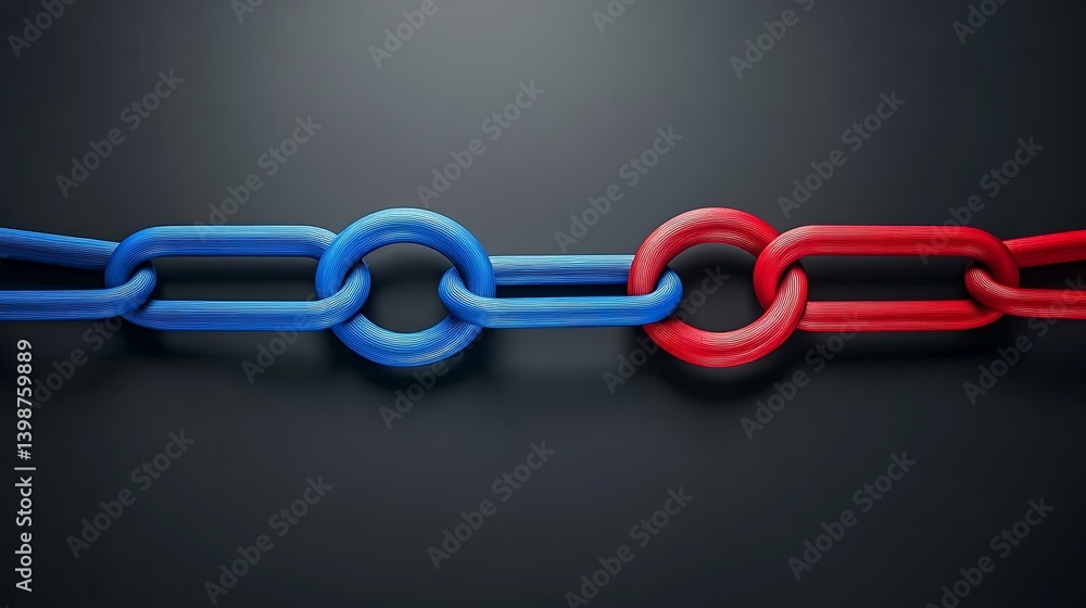 Obraz premium Colorful Interlinked Chains Representing Connection and Togetherness Concepts