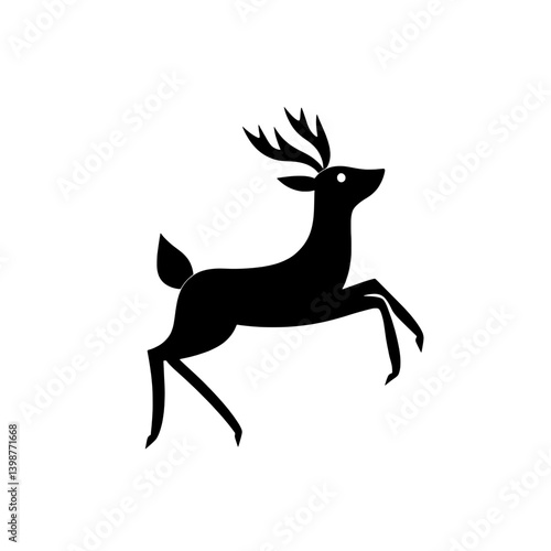 Minimalistic black deer logo in vector format showcasing elegance and simplicity