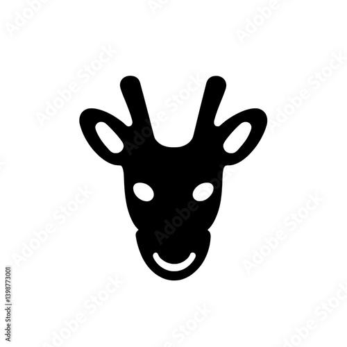 Minimalist vector logo featuring a black and white representation of a stylized animal head with simplified features and outlines