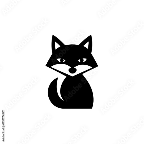 Minimalistic black silhouette of a fox icon demonstrating simplicity and elegance in design for modern branding and artwork