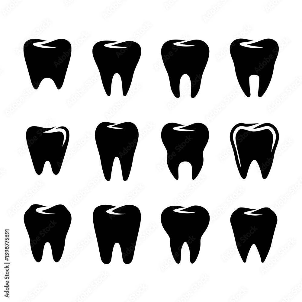 Tooth Silhouette Vector Bundle Black and White Tooth Clipart EPS Illustration Tooth Silhouette Vector Bundle Black and White Tooth Clipart EPS Illustration