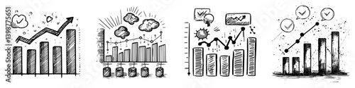 Trends and Data Visualization with Drawn Graphs and Charts for Insightful Analysis