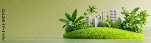 Urban green spaces and modern architecture aerial perspectives on sustainability and serene city landscapes