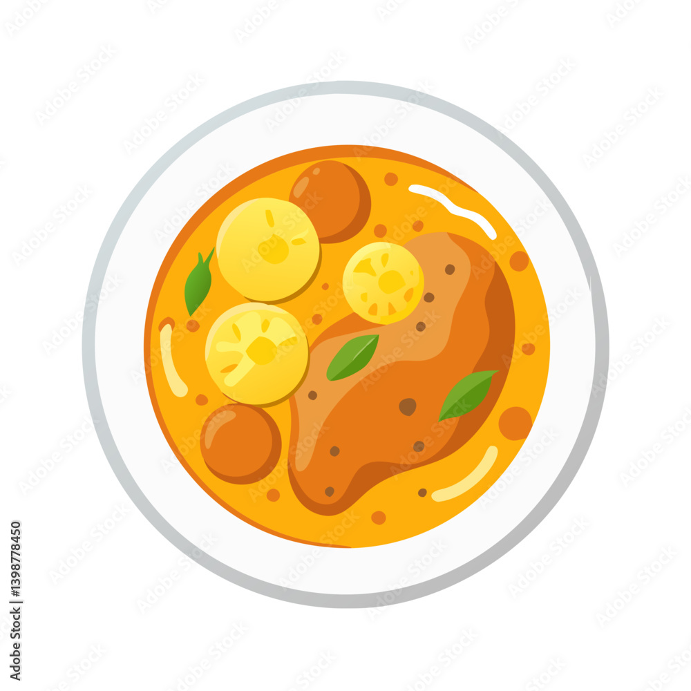 Obraz premium Flavorful Trinidadian Chicken Curry with Fresh Ingredients