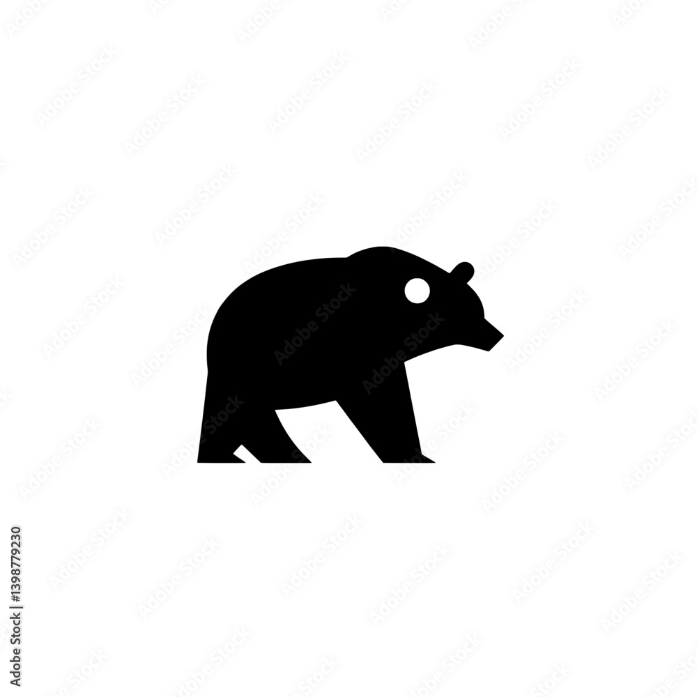 Fototapeta premium Minimalist black bear logo design featuring a simple, modern icon suitable for various branding purposes