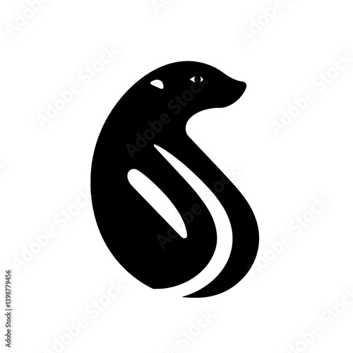 Stylized minimalistic logo featuring a black and white design of an animal icon representing sleek simplicity and modernity