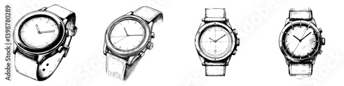 Collection of stylish wristwatches with different designs and features displayed against a plain background