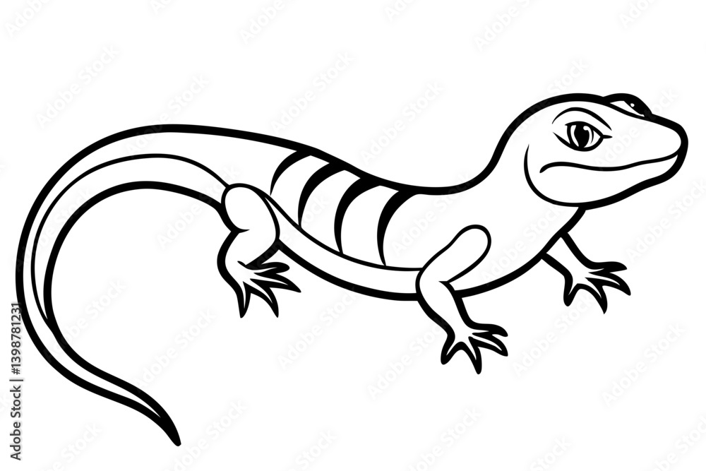 lizard silhouette line art vector illustration with a white background lizard silhouette line art vector illustration with a white background