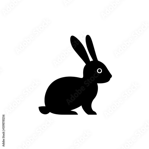 Simple and elegant black rabbit silhouette logo designed for minimalistic branding in various applications