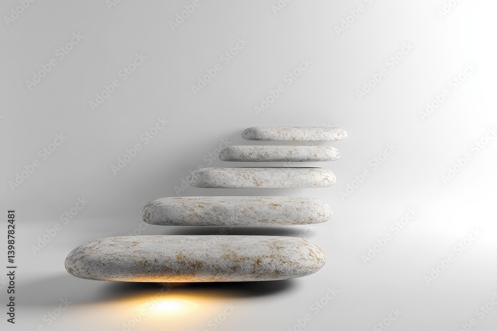 Fototapeta premium A visual representation of stacked stones against a white background
