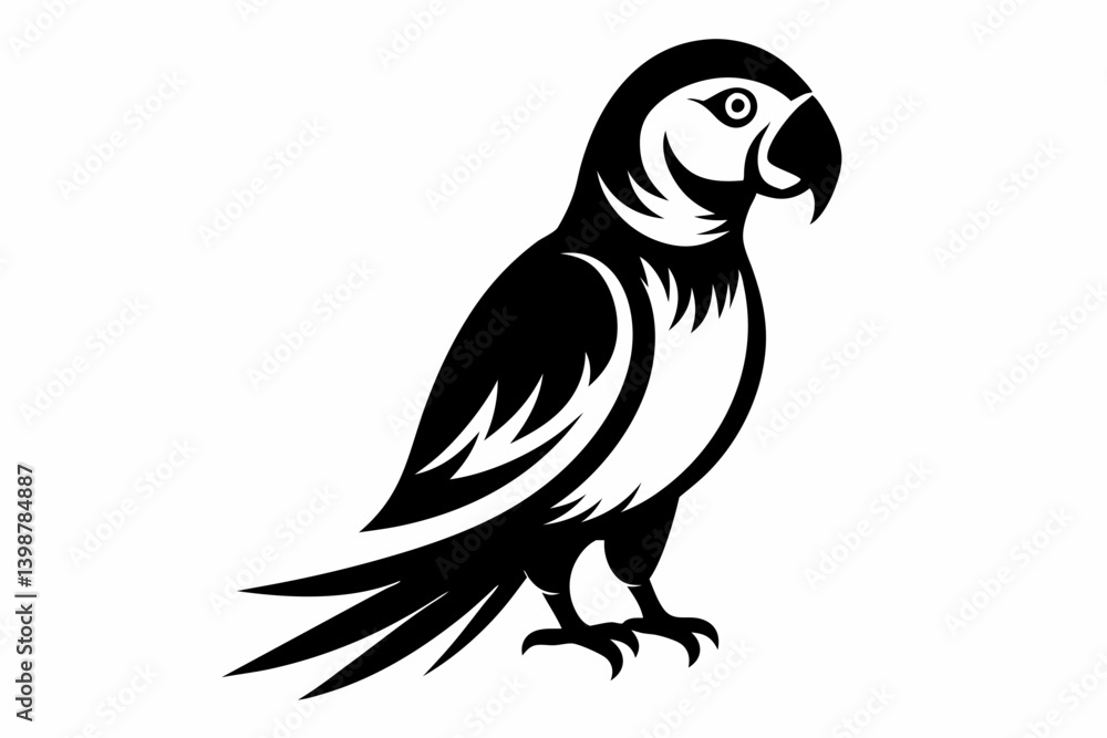 macaw silhouette line art vector illustration with a white background macaw silhouette line art vector illustration with a white background