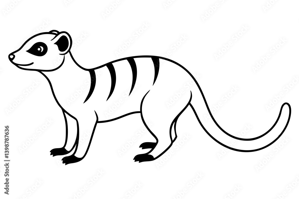 Fototapeta premium meerkat silhouette line art vector illustration with a white background