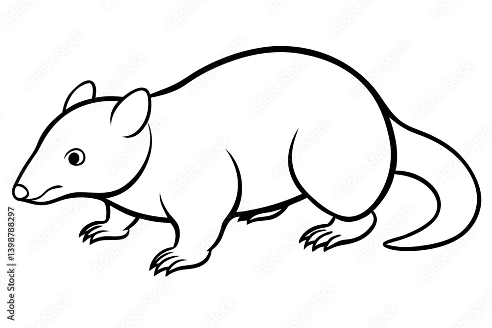 Obraz premium mole silhouette line art vector illustration with a white background