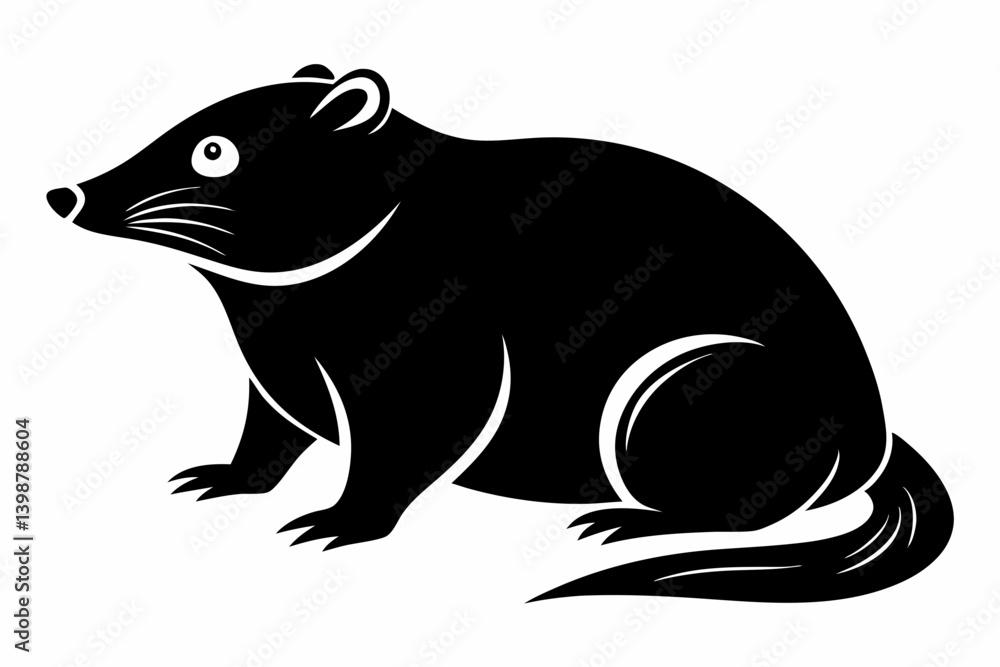 Fototapeta premium mole silhouette line art vector illustration with a white background
