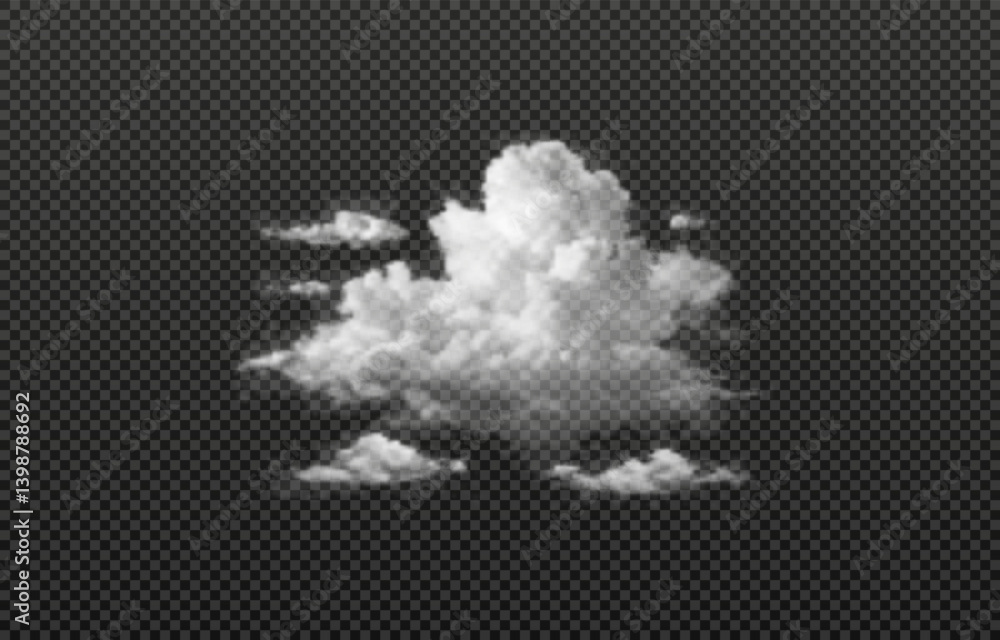 Vector realistic cloud, smoke or fog on isolated transparent background. Cloud png. Smoke png Vector realistic cloud, smoke or fog on isolated transparent background. Cloud png. Smoke png