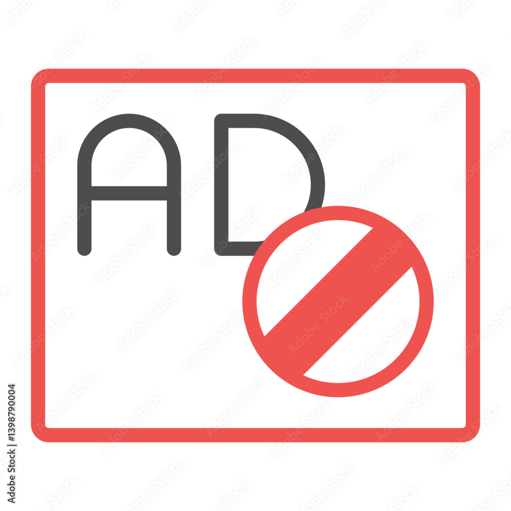 Colorful Flat Ad Blocker Icon Colorful Flat Ad Blocker Icon