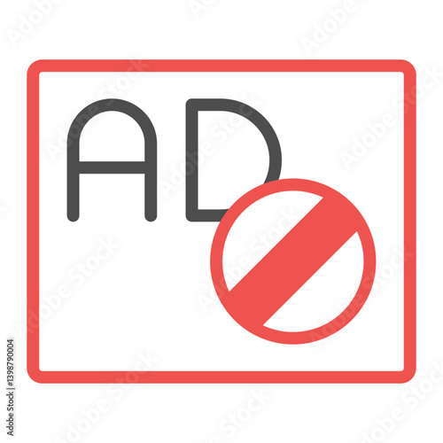 Colorful Flat Ad Blocker Icon