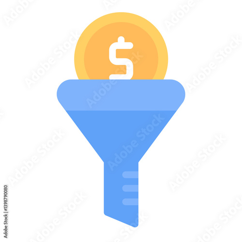 Colorful Flat Sales Funnel Icon