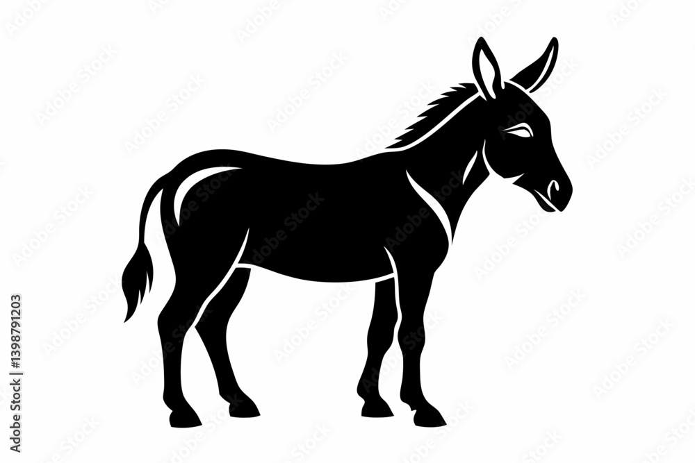 mule silhouette line art vector illustration with a white background mule silhouette line art vector illustration with a white background