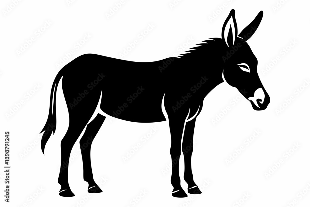 mule silhouette line art vector illustration with a white background mule silhouette line art vector illustration with a white background