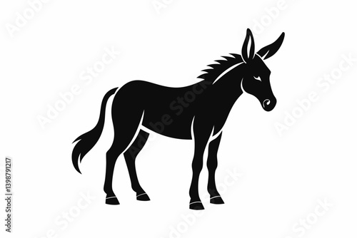 mule silhouette line art vector illustration with a white background