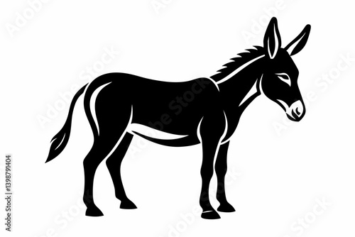 mule silhouette line art vector illustration with a white background
