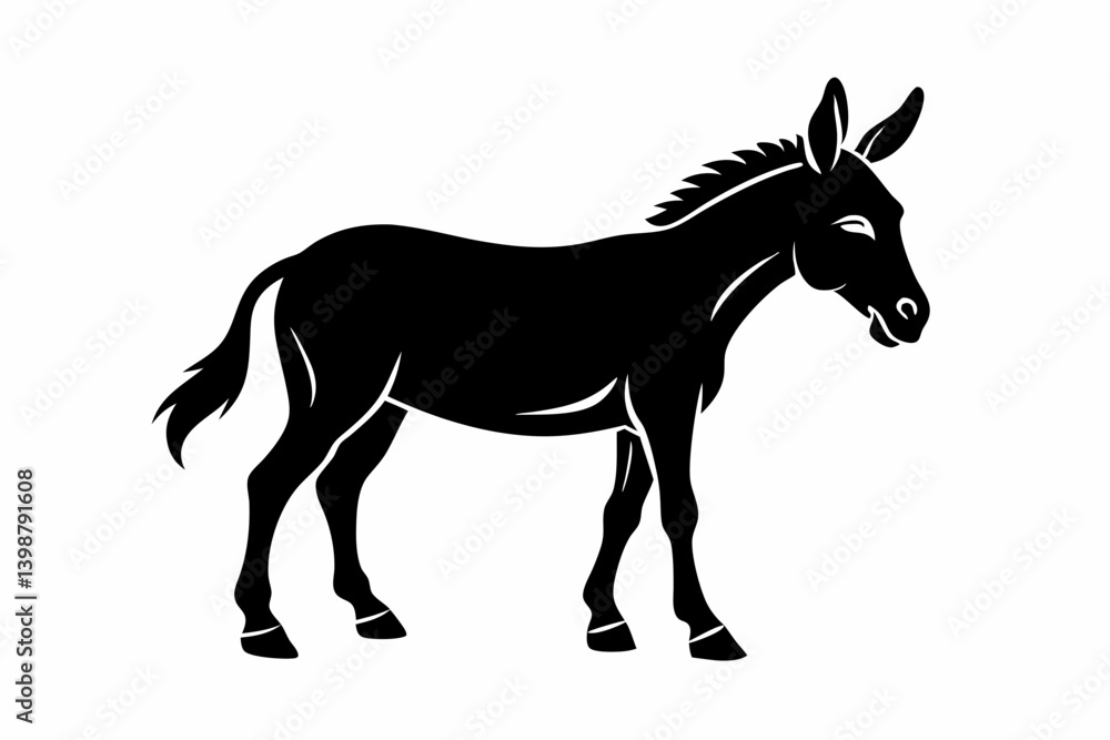 mule silhouette line art vector illustration with a white background mule silhouette line art vector illustration with a white background