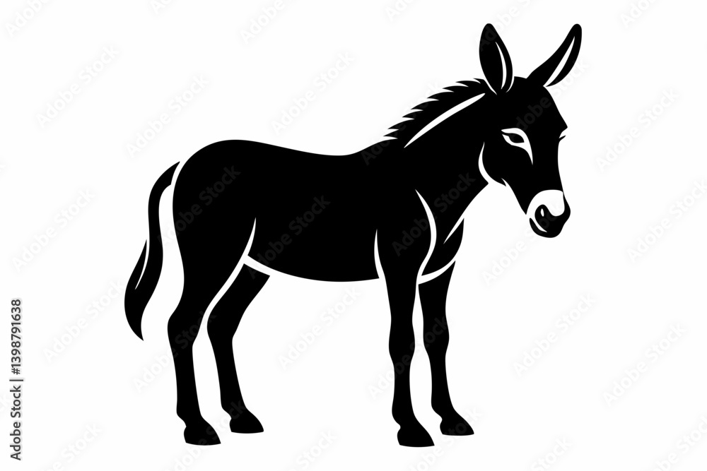mule silhouette line art vector illustration with a white background mule silhouette line art vector illustration with a white background