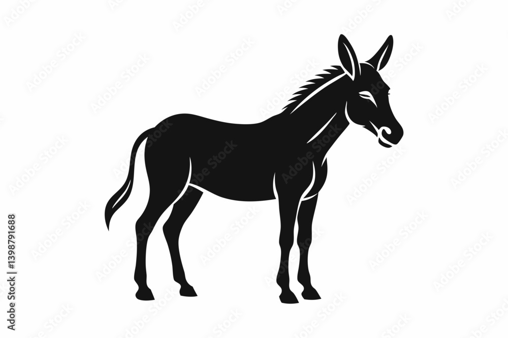 mule silhouette line art vector illustration with a white background mule silhouette line art vector illustration with a white background