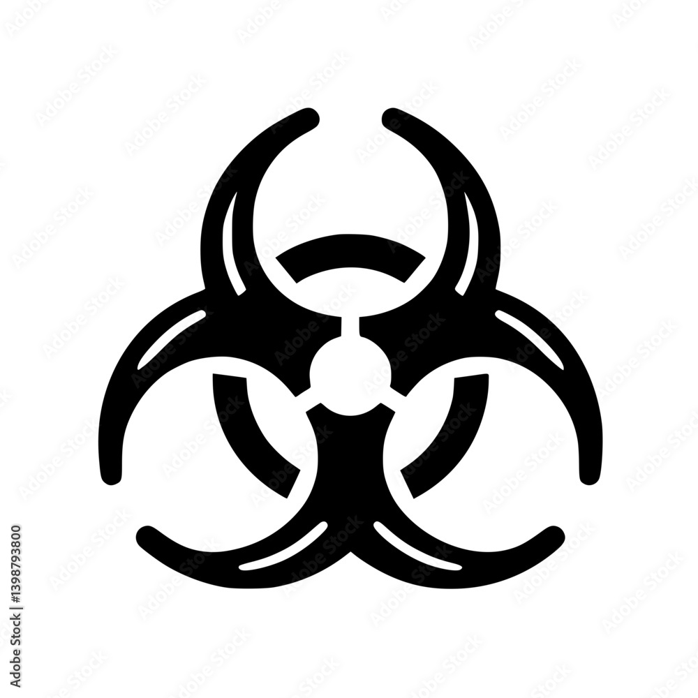 Biohazard symbol in black against Biohazard symbol in black against